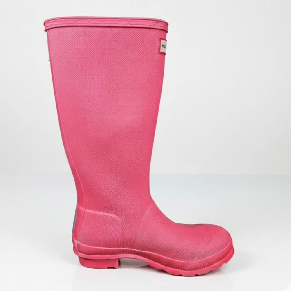 Hunter EU 36 US 4/5 Boots Pink Rubber Rainboots Winter Waterproof Reinforced